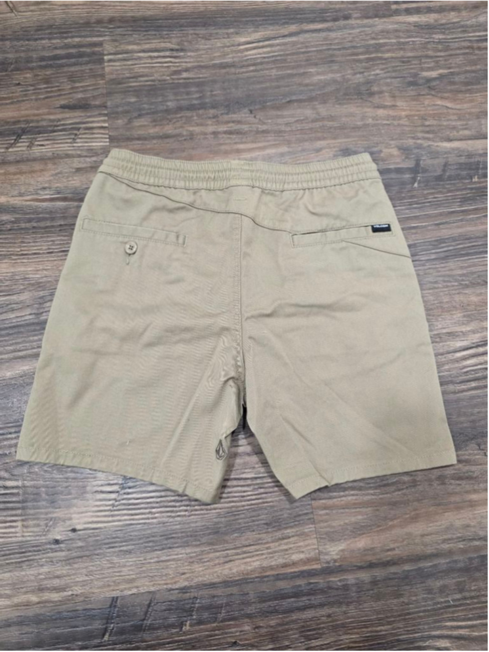 Volcom Boys Khaki Hybrid Chino Shorts Elastic Waist Drawstring Size Medium 10Y - Picture 9 of 10